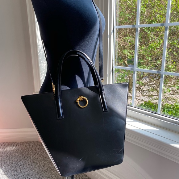 CARTIER VINTAGE BLACK STRUCTURED BAG * HOST PICK - Picture 3 of 16